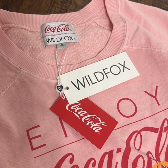 Wildfox x Coca-Cola Pink Sweatshirt NWT Enjoy the 90s graphics size XL - Picture 4 of 11